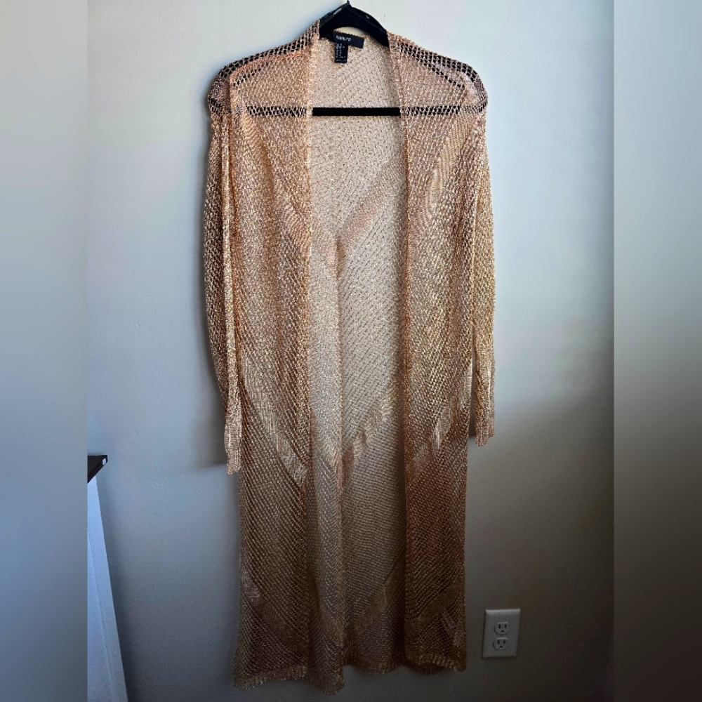 Forever 21 Elegant Tan Mesh Cardigan